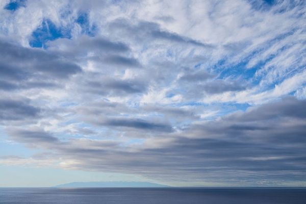Canary Islands-La Palma Island-Puerto Naos-dramatic sky and view towards El Hierro Island